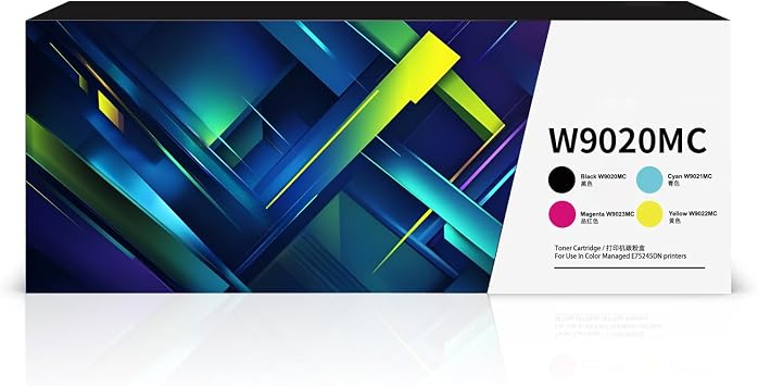 W9020MC W9021MC W9022MC W9023MC High Capacity Remanufactured Toner Cartridge Replacement for HP Color Managed E75245DN Printers 4 Pack 1BK/1C/1M/1Y