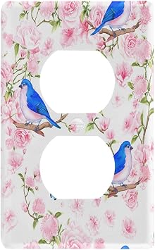 Light Switch Cover Plate Romantic Bird Decorative Outlet Covers Wall Plate for Electrical Outlets Duplex 4.53 x 2.76 Inch