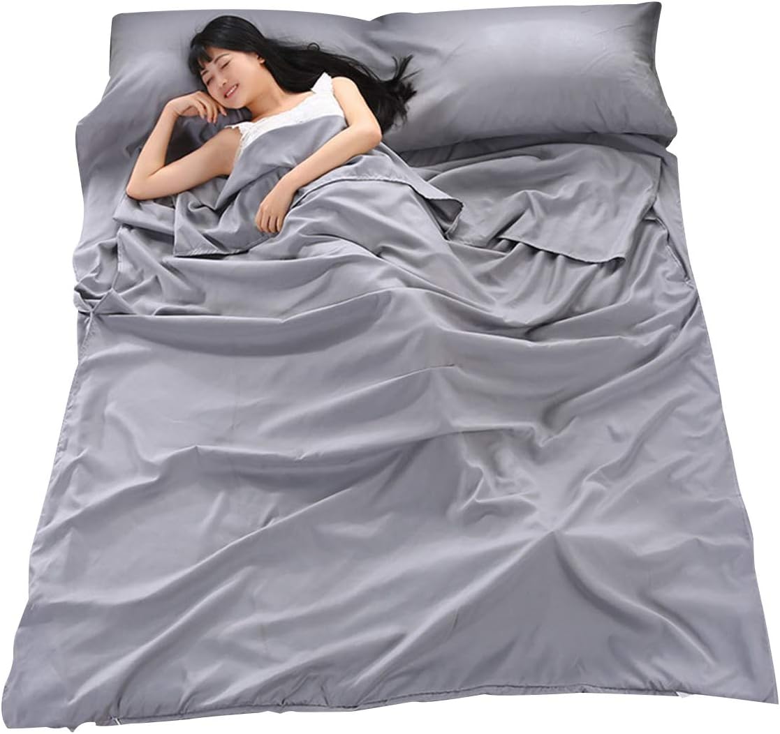 Sleeping Bag Liner with Full Zip for Travel, Hiking, Hotels, Picnics