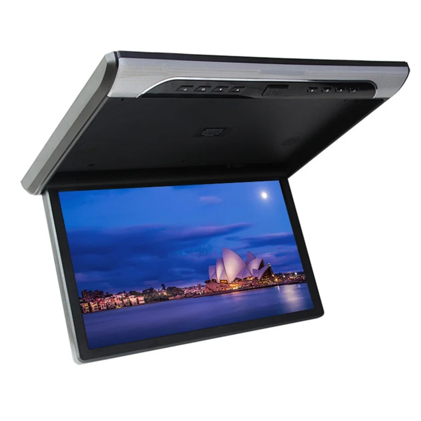 Monitor for auto da 19 pollici 1920 * 1080P con schermo LCD tetto, lettore MP5 ribaltabile monitor soffitto HD, TV for accessori for e autobus(Black)