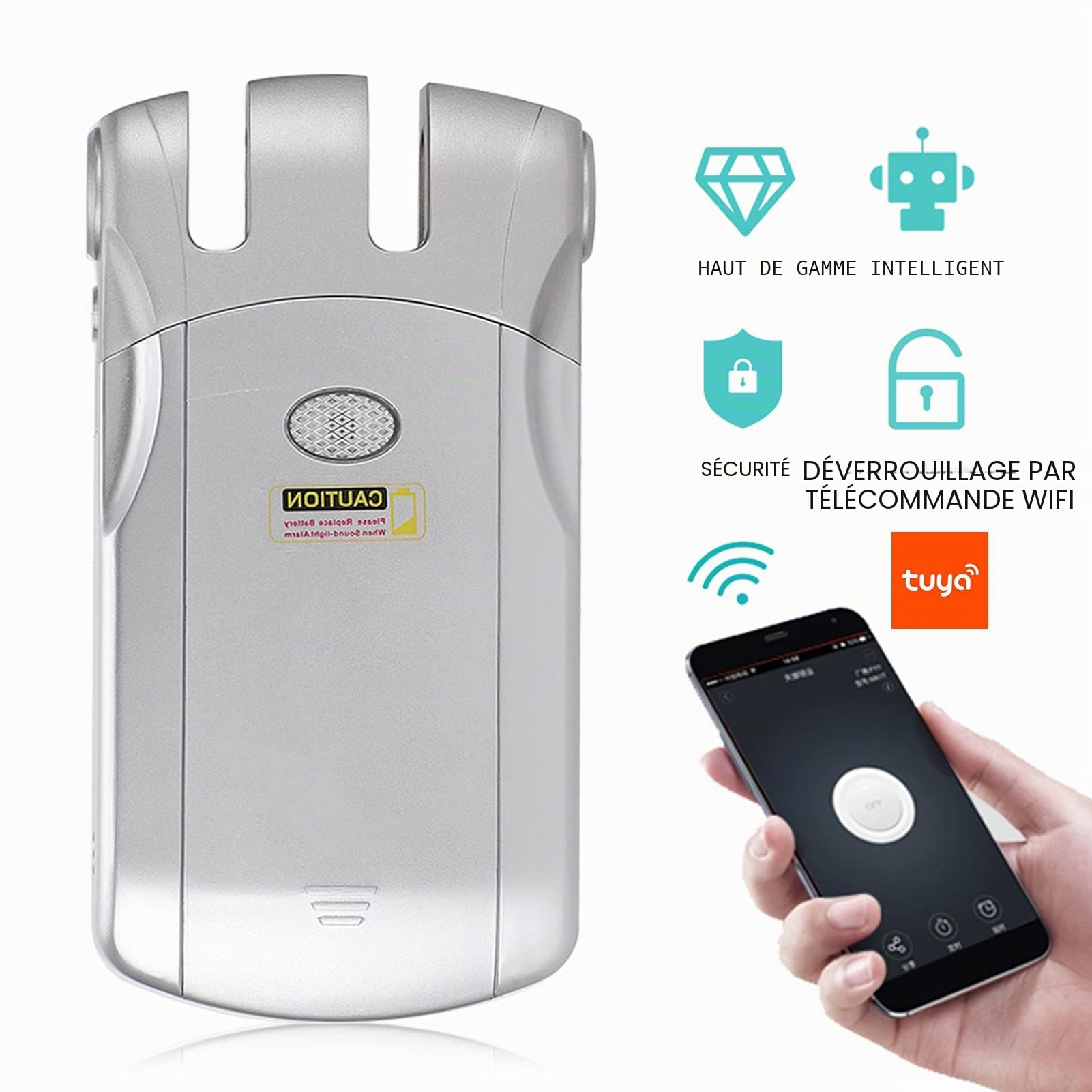 Serrure connectée Tuya WiFi - Système d'entrée sans clé avec télécommande, sécurité antivol pour la maison, matériau en alliage de zinc, installation facile