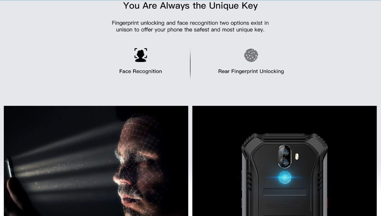 3GB+32GB Smartphone Rugged 4G Android 9.0, 5,5'' HD Gorilla Glass 4, IP68/IP69K Impermeabile Outdoor, Dual SIM, Militare, S4O, Quad-Core NFC Arancione
