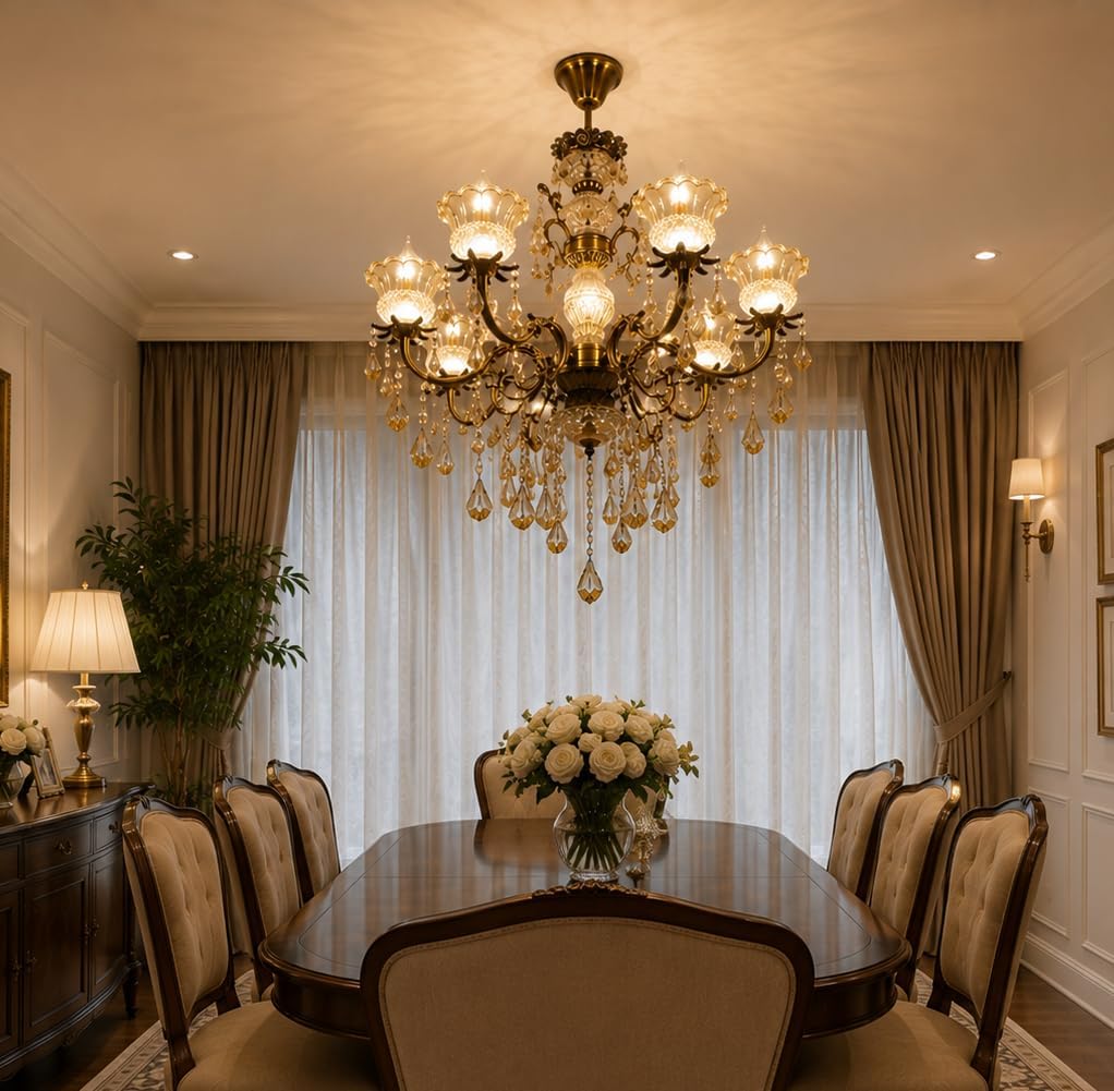 Luxury Italian Gold Chandelier - 6 Lights FREE SHIPPING -4