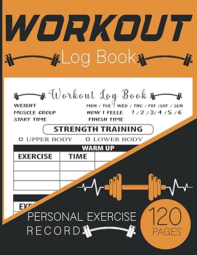 Workout Book Log for Beginner: Personal Training, Weight Lifting and Cardio, Men's and Women's Gym, For all men's fitness exercise notebook logs training