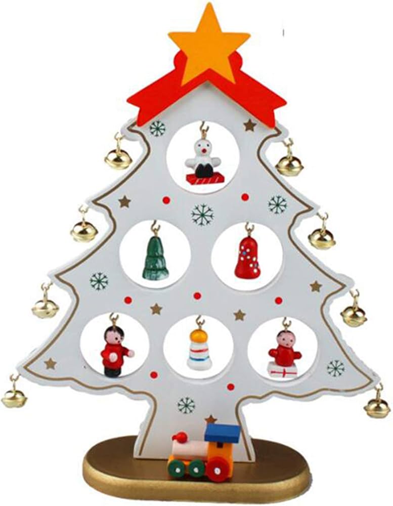 Amazon.co.jp: ZALING クリスマスツリー デスクトップ装飾 ミニ 木製