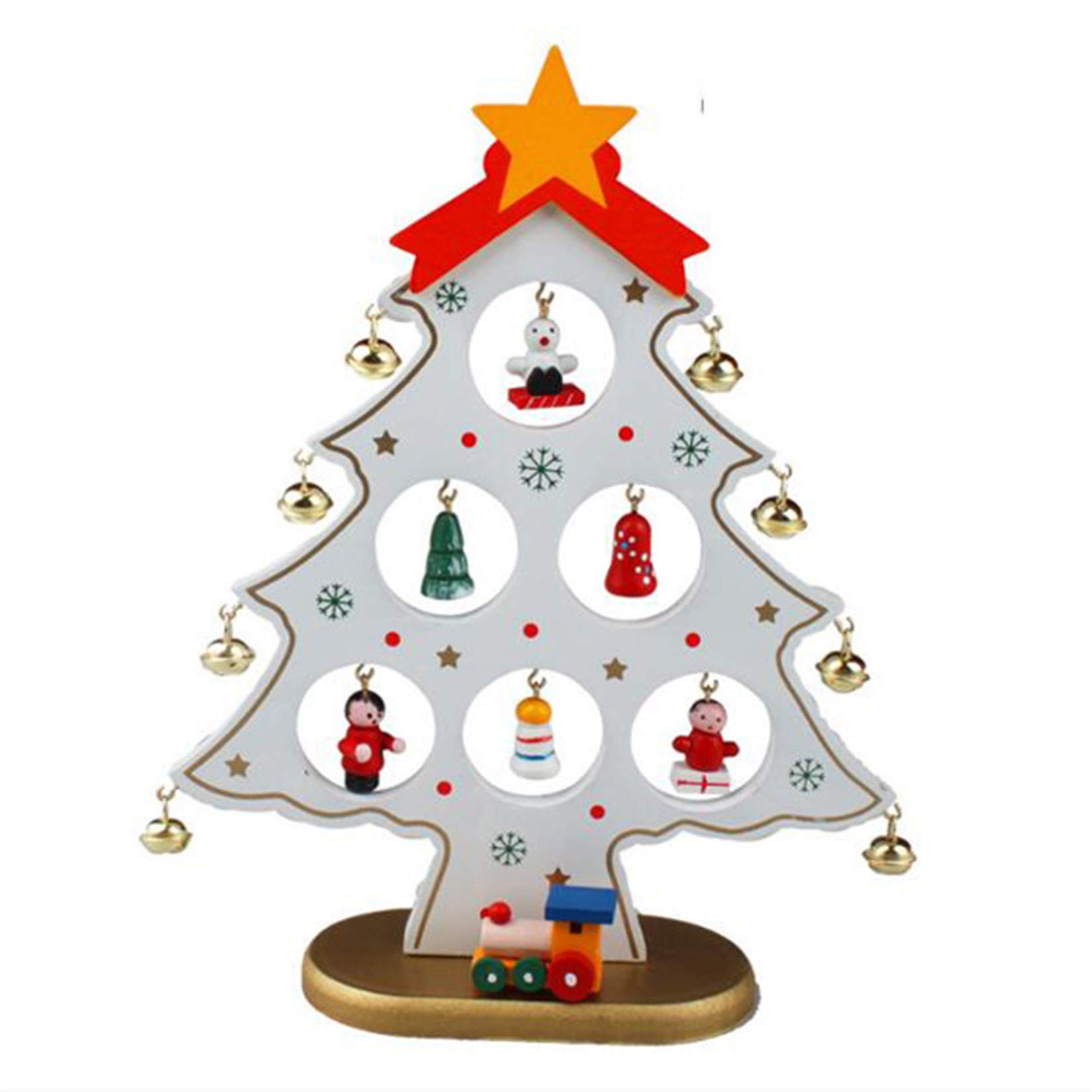 Amazon.co.jp: ZALING クリスマスツリー デスクトップ装飾 ミニ 木製