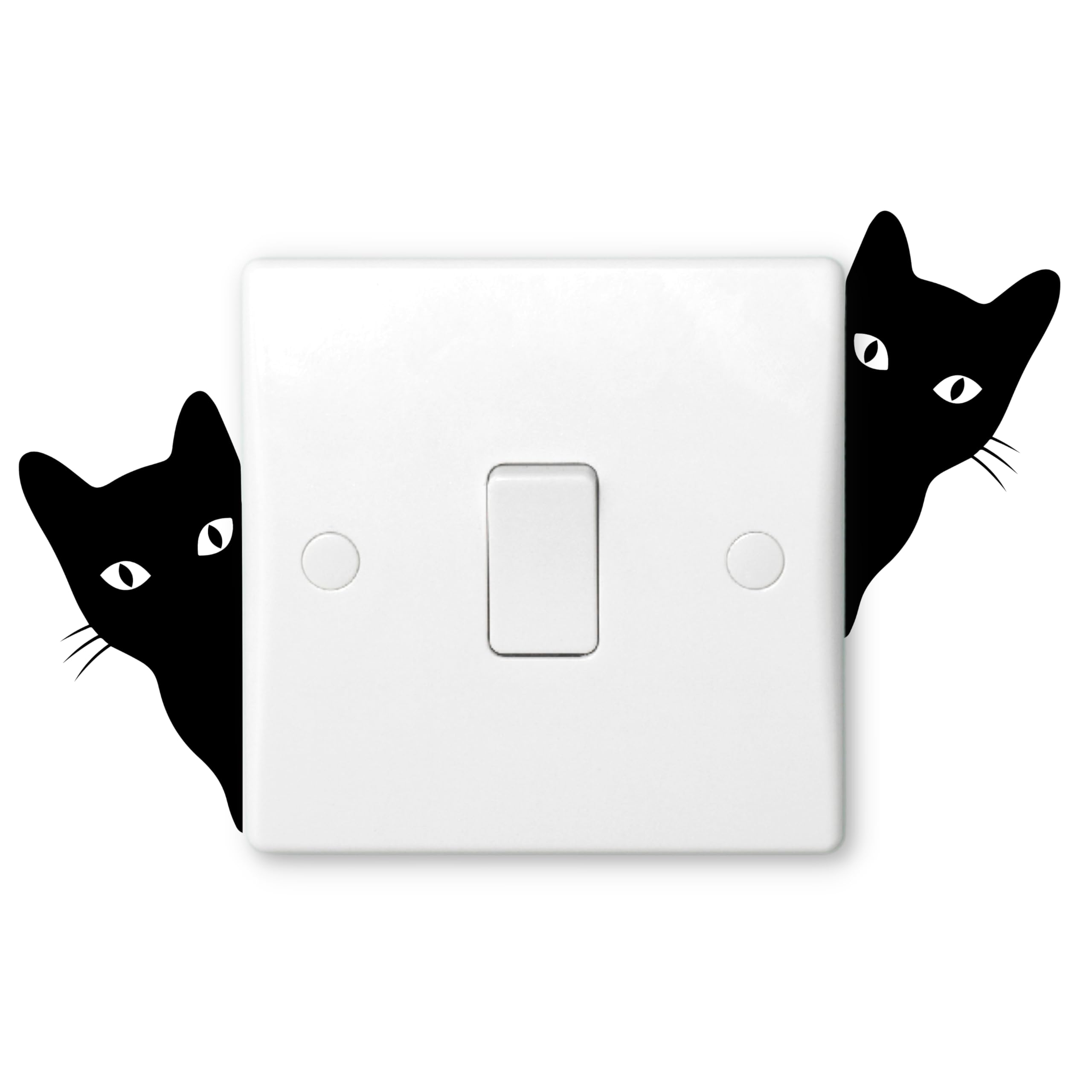 Wrench Monkey Black Cat Wall Sticker Funny Light Switch Peeking Kitty Cute Peaker Vinyl Decal Light Switch Kids Room Home Wall Decor Mirror Car Kitchen Joke Fun Gift Idea Pet Lovers Kitten Waterproof Removable Uk- 2 Pack