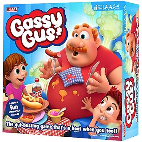 IDEAL | Gassy Gus: The gut-busting game that's a hoot, when you toot | Kids Games | For 2-4 Players | Ages 4+ Cover