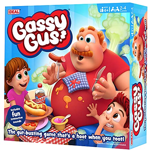 IDEAL | Gassy Gus The Gut-Busting Game Thats a Hoot When You toot | Kids Games | for 2-4 Players | Ages 4+ Multi-Color