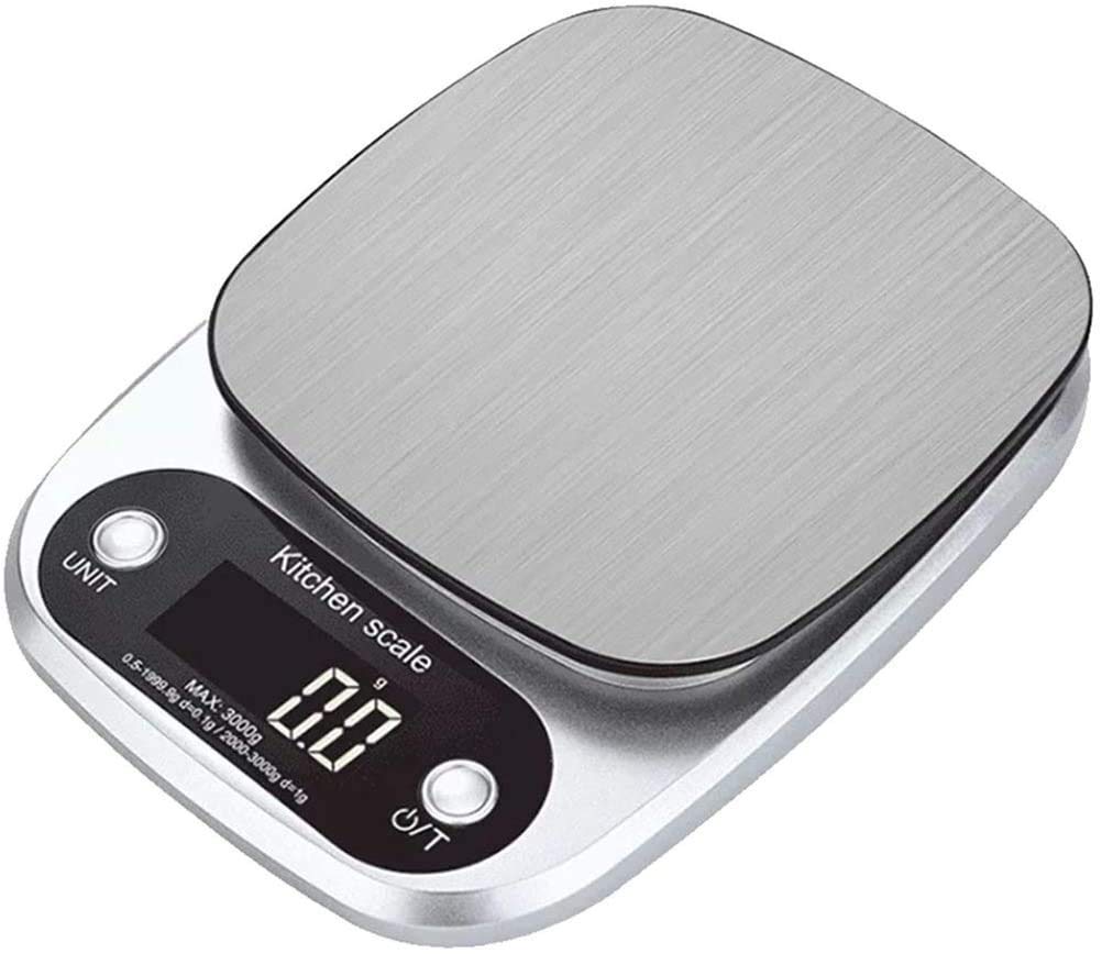 YNIYUJKL Electronic Scales Digital Kitchen Weighing Scales Premium Stainless Steel Cooking Scales Stylish Ultra Slim Design Scales,One Color-3Kg/0.1G,One Color-3kg/0.1g