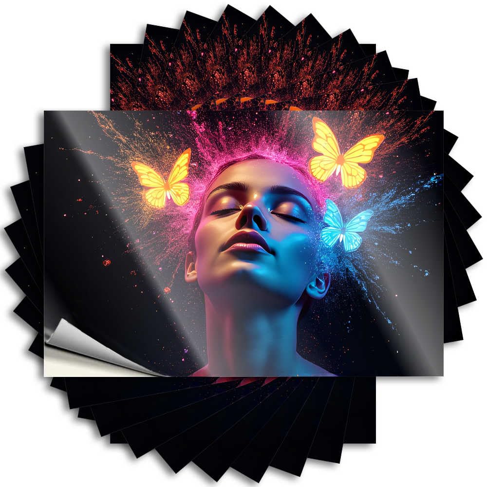 Bumper Optical Illusion, Hunting Helmet Neon Butterflies in The Night Sky | Home Decor Accessories(8X12CM)