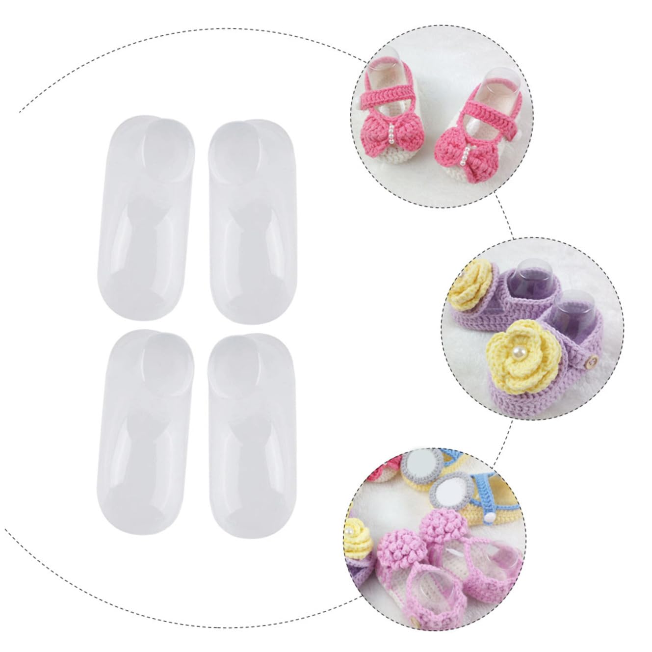 TOYANDONA Pvc Transparenter Schuhhalter 100 Stück für Babyschuhe und Socken