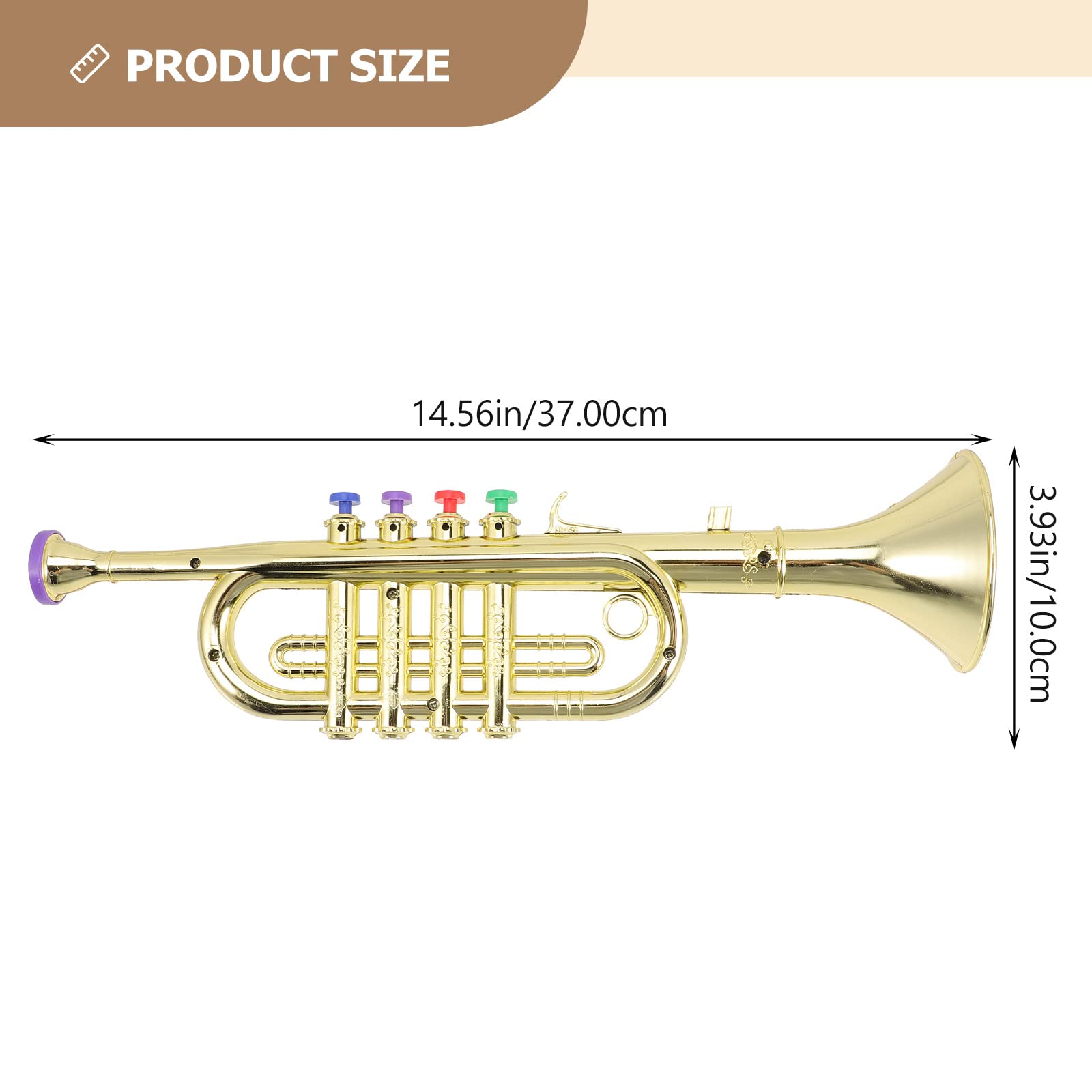 LUOZZY Musical Instrument Simulated Trumpet Toy Golden Trumpet Creative Musical Toy Plastic Trumpet Toy for Kids Toy