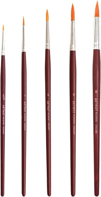 Artway Brush Set x 5 - Round Synthetic Fine Point