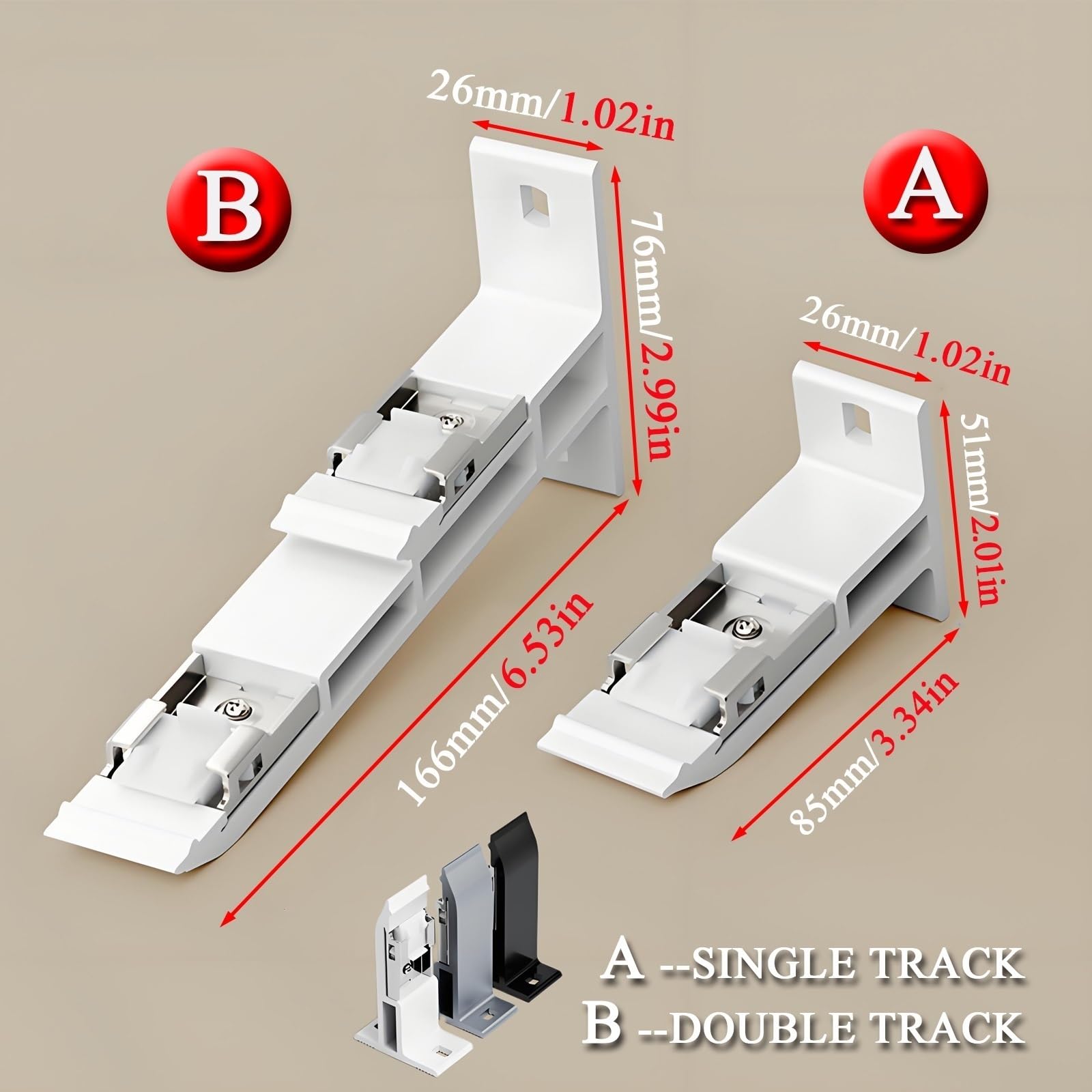 Schiebegardinenstange doppelläufig für Vorhänge, 220 cm (2 x 110 cm), ideal für Büro und Wohnzimmer, Grau, einfache Installation und modernes Design