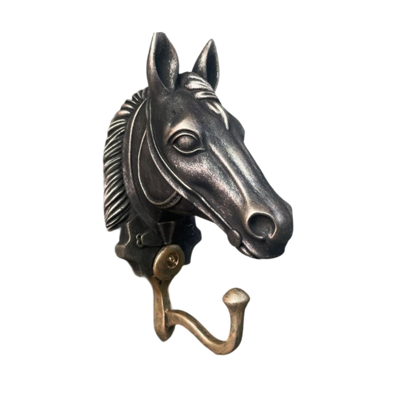 Pixzcsa Horse Decorative Wall Hook Organizer Heavy Duty Coat Rack With Animal Shaped Featuring Horse Head Entrances Decorative Wall Hook Organizer For