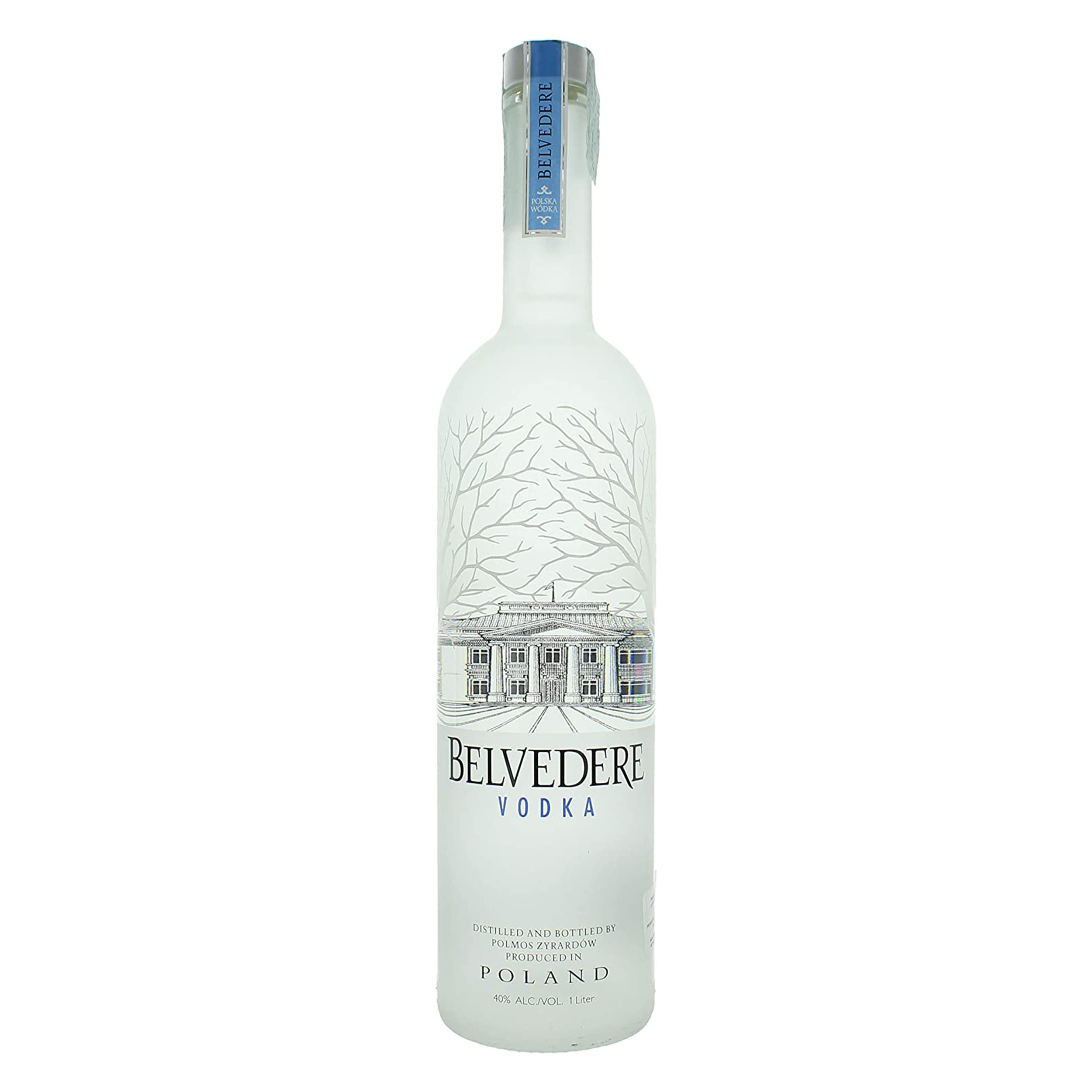 Belvedere Vodka 40% Vol. 1000 ml - Due Bicchieri In Vetro da 300 ml