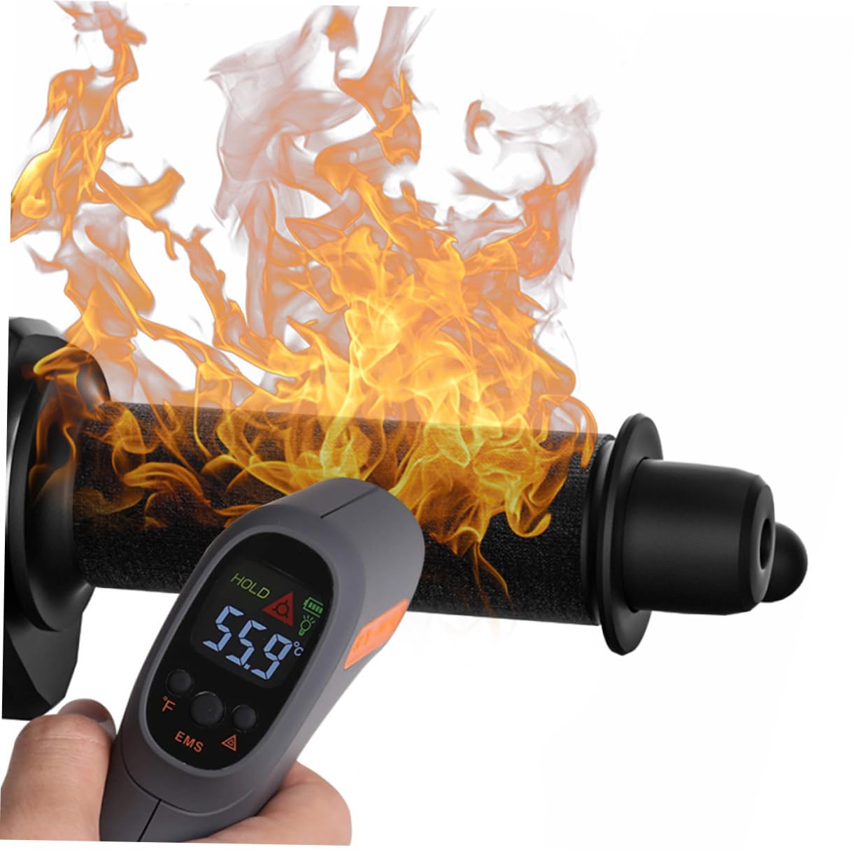 CALLARON Poignée Chauffante pour Moto 12v, Coussin Chauffant Adhésif Grips, Noir, Fils de Connexion, Garde les Mains au Chaud