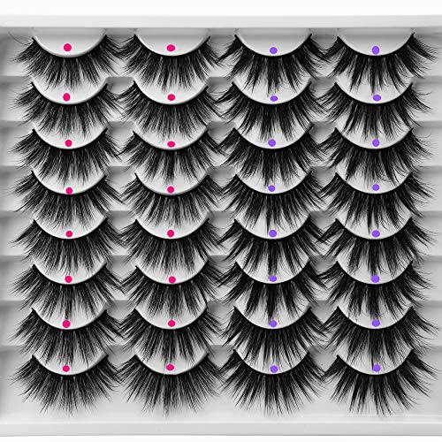 Ruairie False Eyelashes Natural Fluffy 3D Faux Mink Lashes Pack Volume Fake Eyelashes 16 Pairs 2 Styles