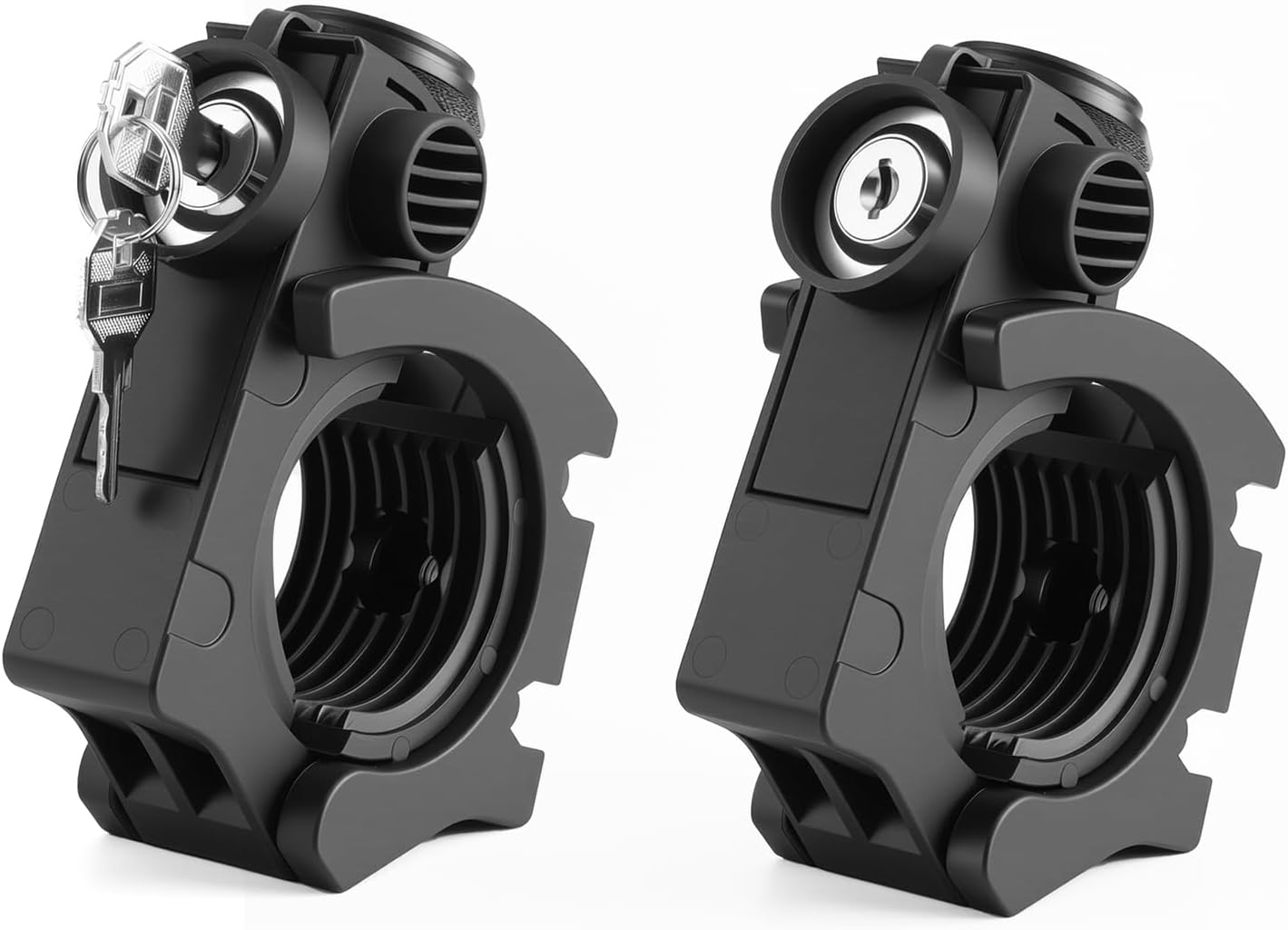 Shovel Holder Rubber Grip Mount Kit with Lock, Quick Release Rubber Clamp 1.2" to 2" Diameter Roof Rack for SUVs, Trucks, UTVs, ATVs, Off-Road Vehicles, Molle Panels (Anti-Theft)
