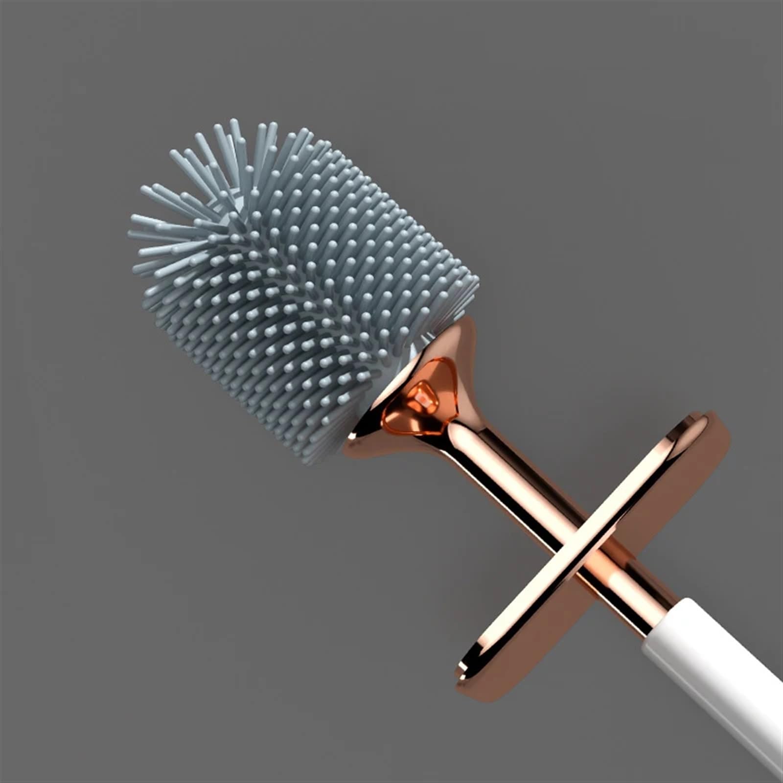 Spazzola per la Pulizia del WC con setole morbide Flessibili e Senza Angoli Morti in Silicone TPR con Base