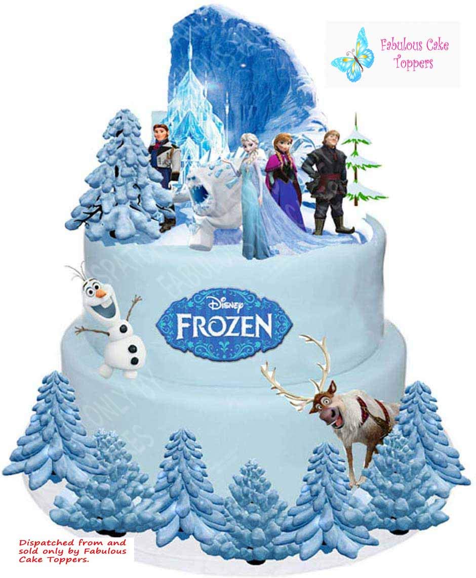 Disney Frozen Elsa Anna Olaf Stands Up Cake Toppers Wafer Card