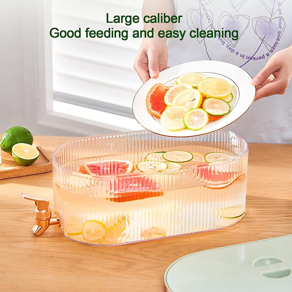 Dispensador de bebidas para nevera con espiga, hervidor delgado para jugo y limonada, recipiente grande para bebidas frías para fiestas, diseño elegante, ideal para entretenimiento