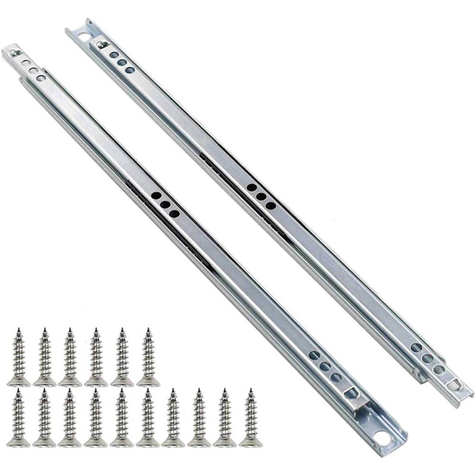 Guías de cajón de 17 mm con rodamiento de bolas y riel metálico bidireccional de 450 mm