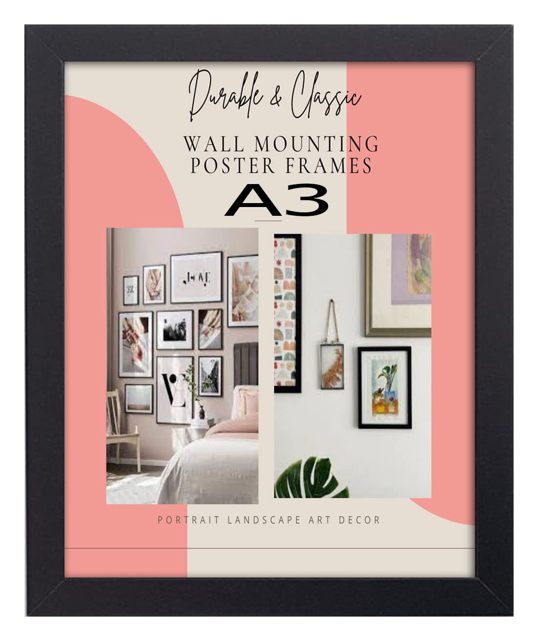 Deals on deal Modern A3 jigsaw puzzle Picture Frame Photo Frame Wall Art Poster Frames With Clear Perspex Safety Glass to Hang Portrait or Landscape (A3 (29.7 x 41.9cm), BLACK)