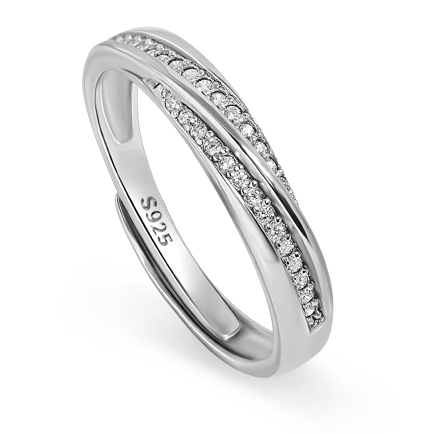 Meissa 2Pcs Anneaux de couple pour hommes et femmes en argent 925 Anneau de mariage en argent Taille ajustable Bijoux de mariage fait main Taille 44-61.5