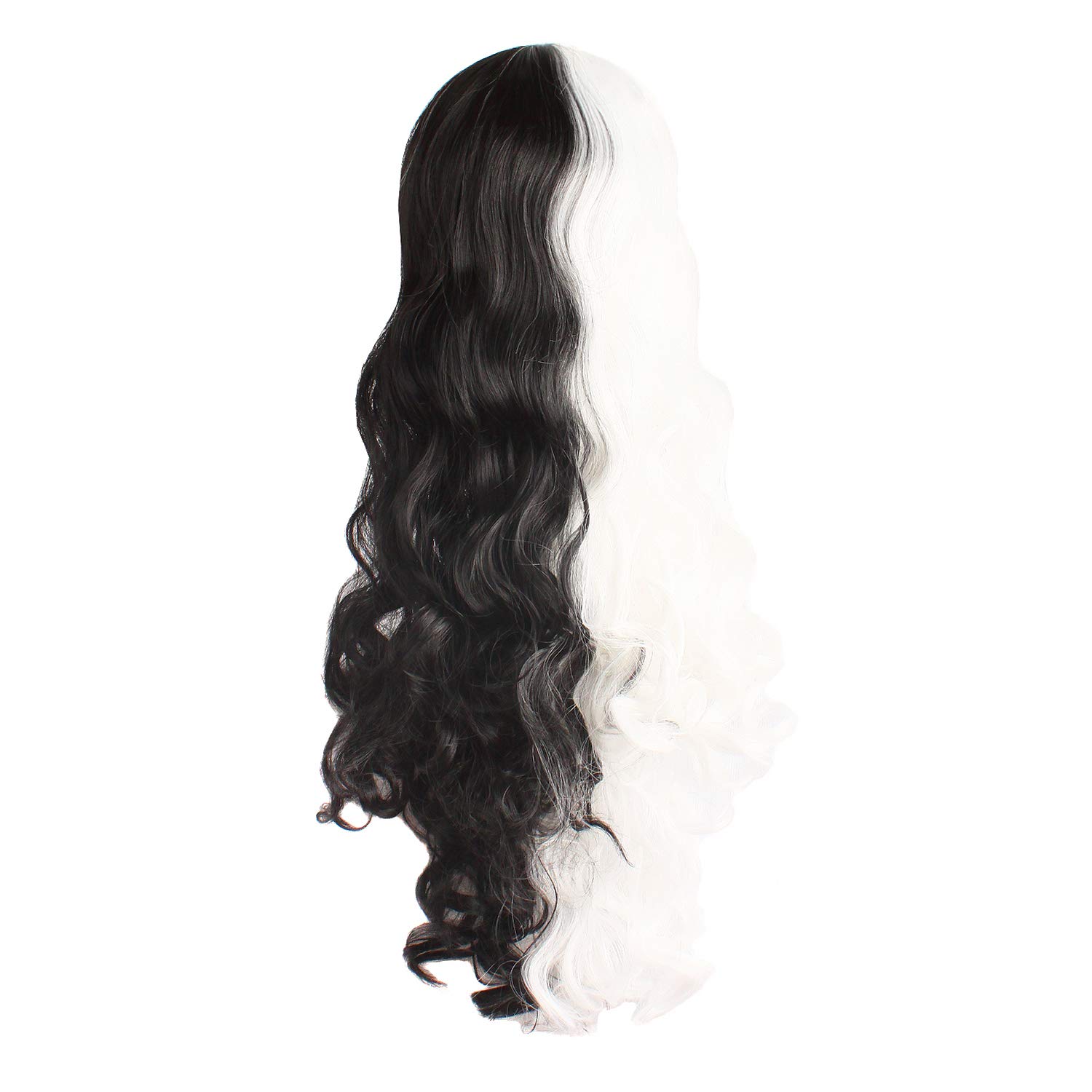 Peluca de cabello largo rizado atado en colas de caballo estilo lolita para Cosplay, marca , Blanco/Negro 4