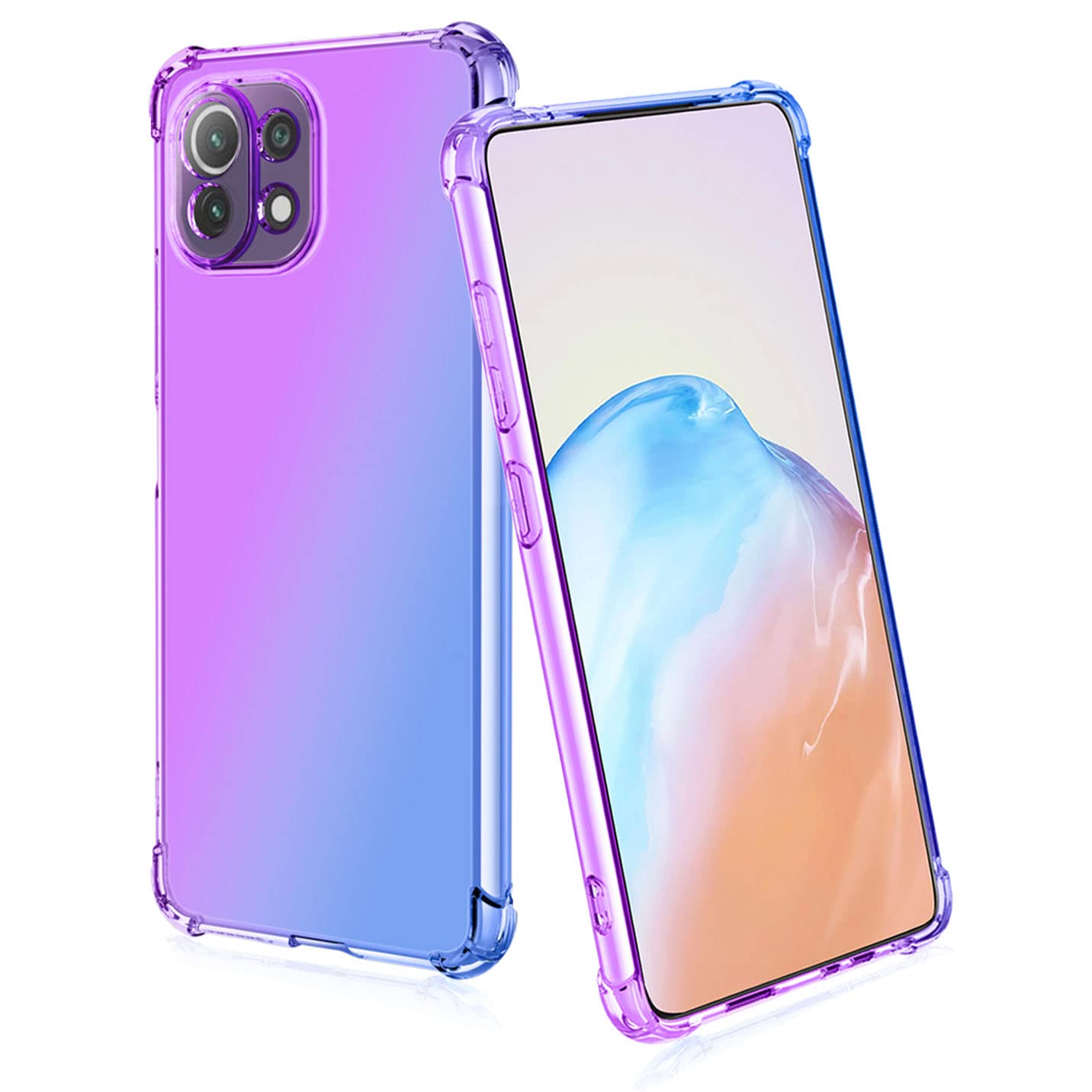 Custodia DESSEN Per Xiaomi Mi 11 Lite, Cover In Silicone TPU Ultra Sottile Con Bordi Placcati Eleganti, Viola