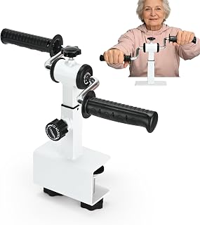 Arm Bike for Physical Therapy with Anti Slip, Desktop Clamp Design, Adjustable Resistance Exerciser for Arm and Shoulder Workout, Suitable for Tabletops 0.4-1.95 in Thick