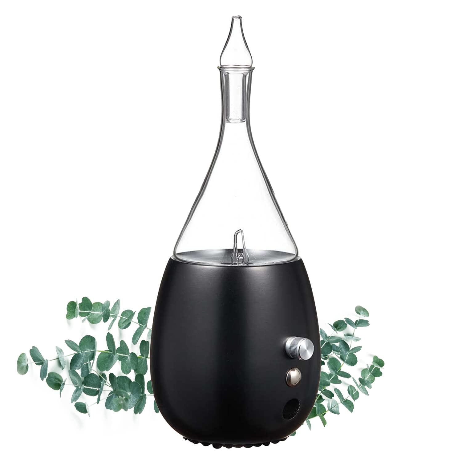 Sponsored Ad - Raindrop 2.0 Aromatherapy Diffuser for Essential Oil, Waterless Glass Nebulizer w/Auto-Off Switch, BPA Free - Black