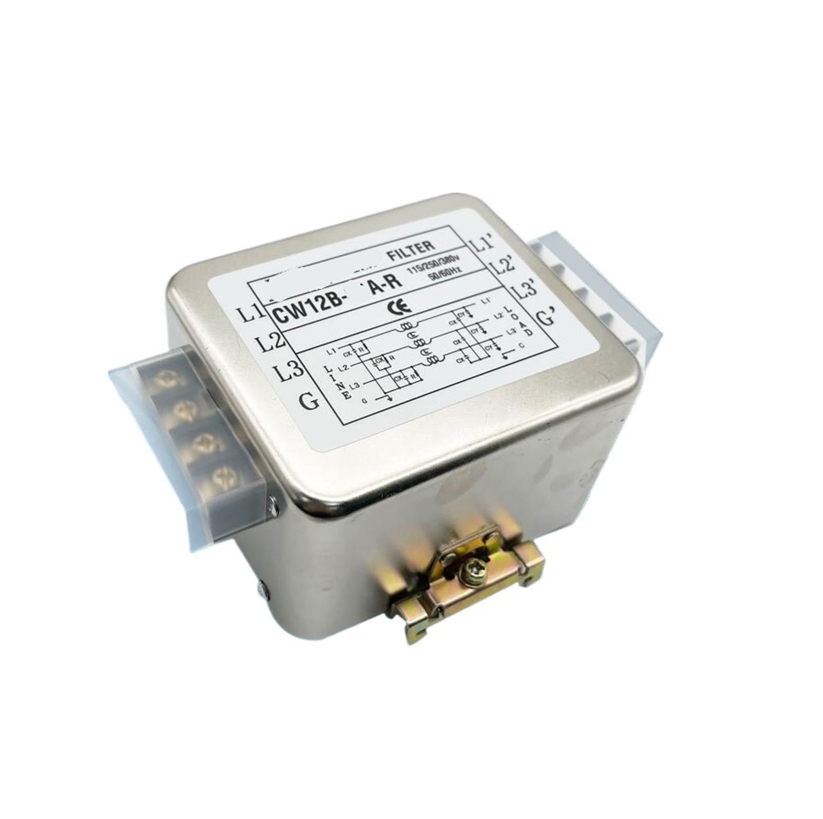 Filtro de potencia CW12B-10A para carril DIN trifásico de tres cables
