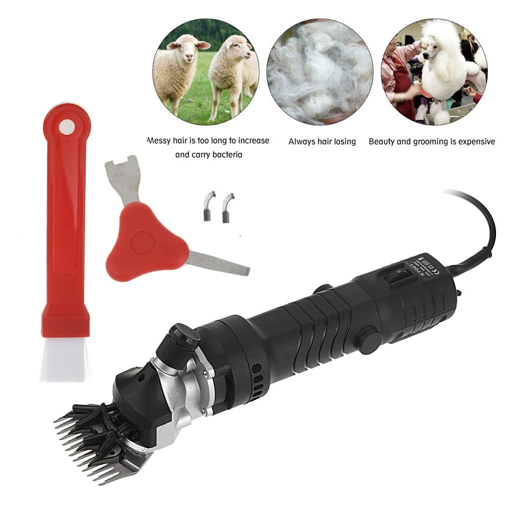 690W Tondeuse à Moutons, avec 6 Vitesse Ajustable, Machine Tondeuse Electrique Professionnelle, Ciseaux à Moutons Chèvres Lamas Alpacas, Cisaille Tonte (Noir)