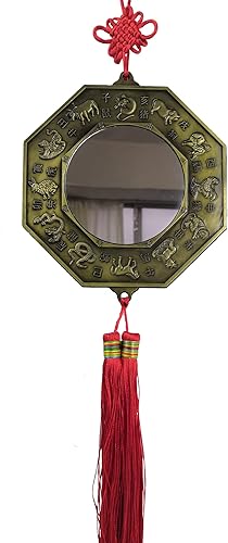 Miniatura 7 de Nuevo espejo chino de Feng Shui Bagua de 12 zodiacos de gran tamaño