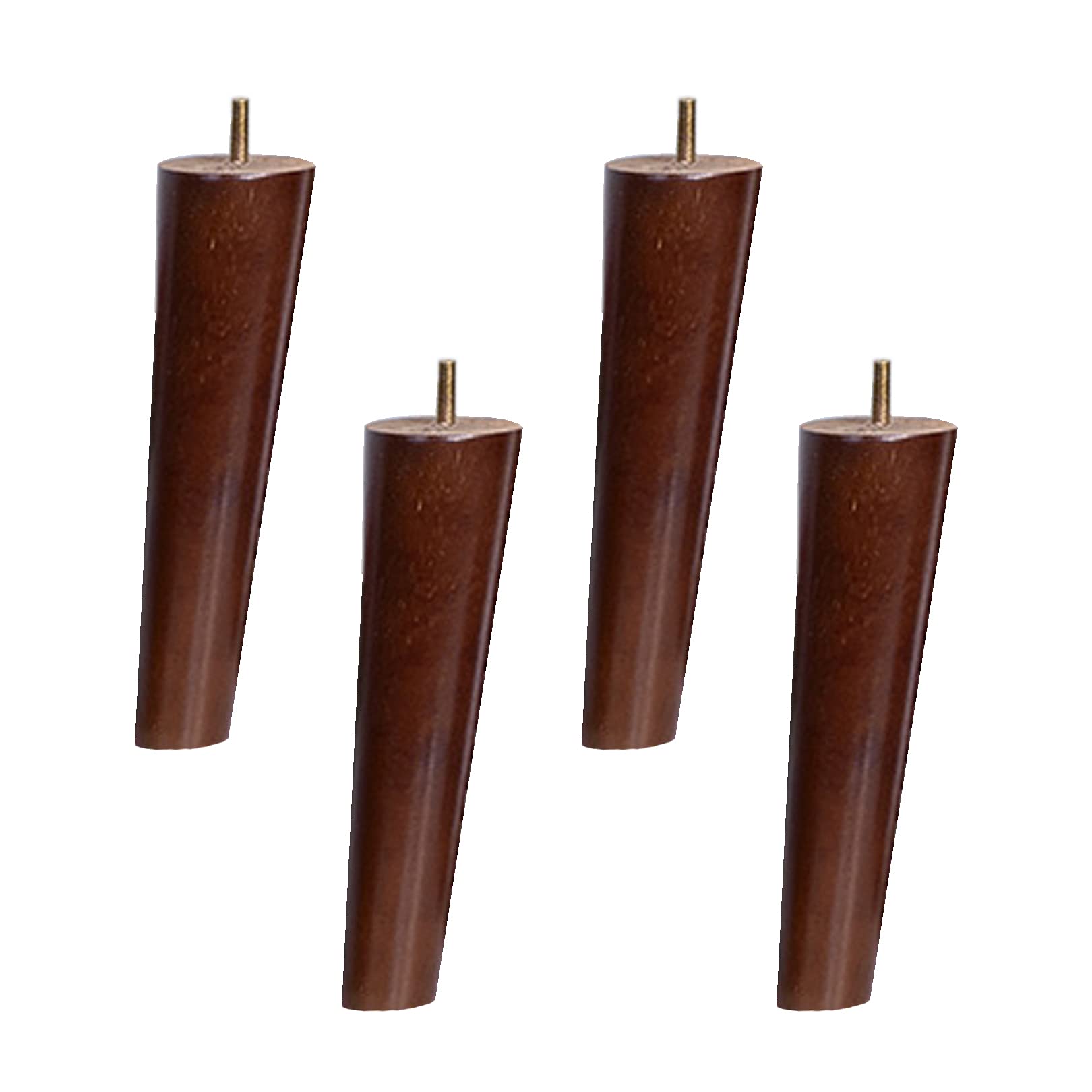 zcru004 Oblique Wooden Furniture Legs,Solid Wood Tapered M8 Furniture Replacement Feet,for Sofa Couch TV Cabinet Dining Table Chair Walnut Color 4 Pieces (25cm)