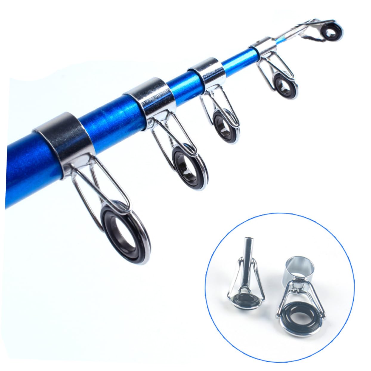 INOOMP Set di Kit di Riparazione per Punte per Asta 72 Pezzi Guide per Canne Pesca Kit di Riparazione per Canne Pesca