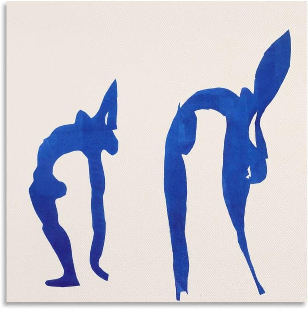 ZZYGGN GMGSW Blue Nude by Henri Matisse Canvas Poster Abstract Wall Art Aesthetic Painting Henri Matisse Prints for Home Office Picture Decor 40x40cm Frameless