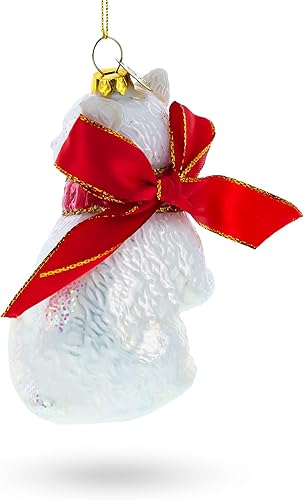 Miniatura 3 de Adorno navideño de cristal soplado con gato persa blanco