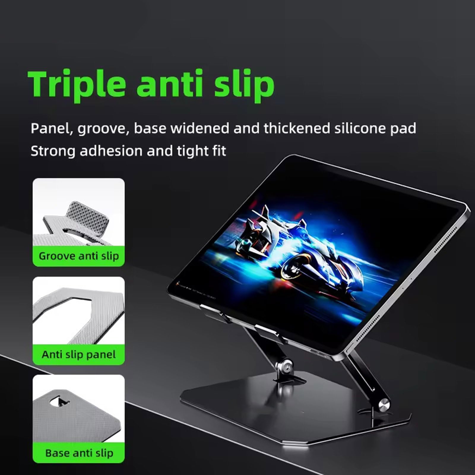 Soporte plegable para tableta, diseño hueco grande que mejora la estabilidad y la refrigeración para jugadores y portátiles de 11/12 pulgadas