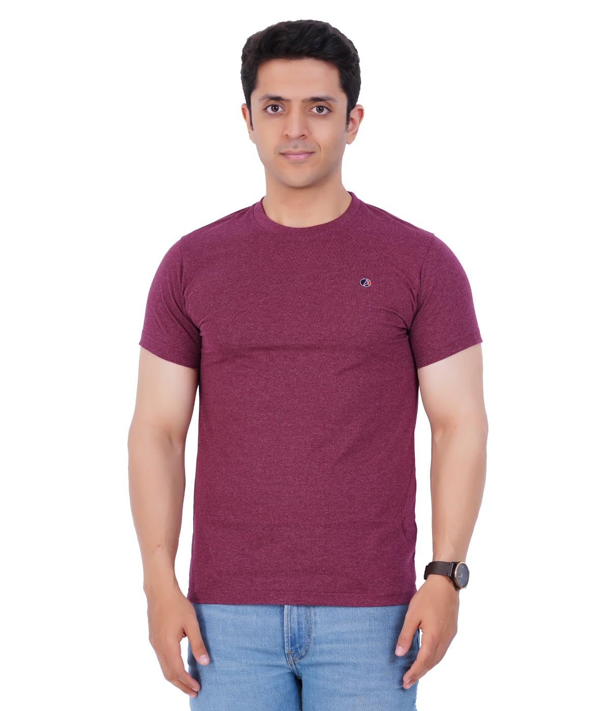 - Men Round Neck Plain T-Shirt | Soft & Breathable 100% Cotton for Daily Casual Wear | Relaxed Fit Solid Color Half Sleeve T-Shirt for Men - Pack of 1