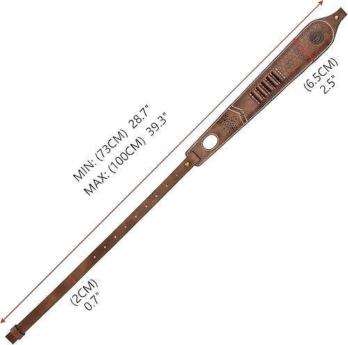 Miniatura 3 de TOURBON Correa ajustable de cuero para pistola de caza con ruedas giratorias