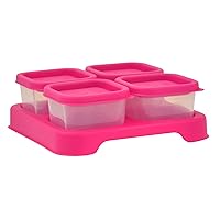 Vista 9 de green sprouts Cubos irrompibles de comida fresca para bebés (4 onzas/4 unidades) Almacena, lleva y sirve comida casera para bebés. La tapa