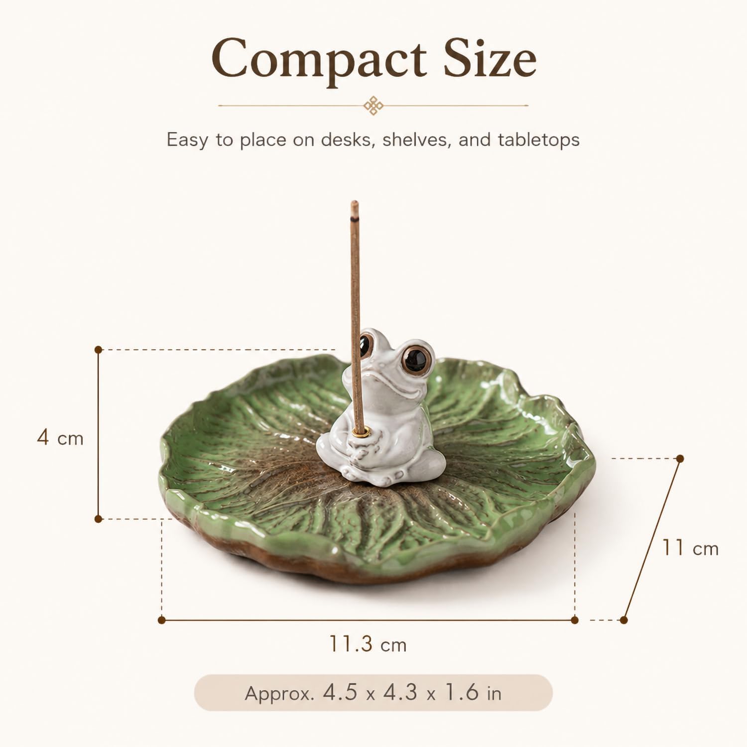 Frog Incense Holder, Ceramic Incense Burner for Sticks and Cones image 2