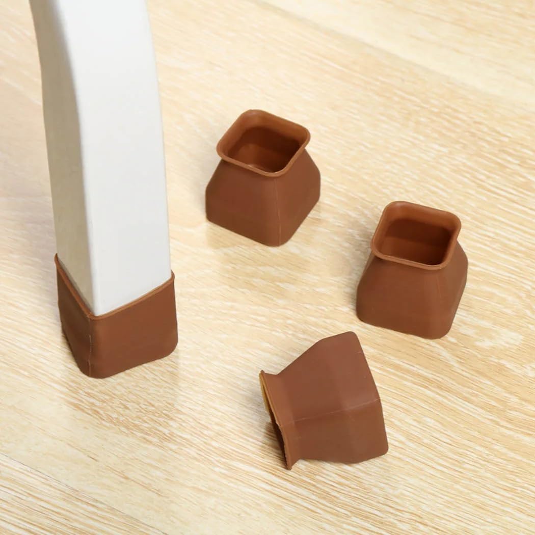 Tapas para patas de escritorio, fundas para pies de sofá, 16 protectores de silicona for patas de silla con fieltro antideslizante, for suelos de madera.
