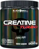 Creatine Turbo – sem sabor - Pote 300g - Black Skull - Suplementação para Treino, Performance, Ganho Muscular, Hipertrofia, Força e Resistência