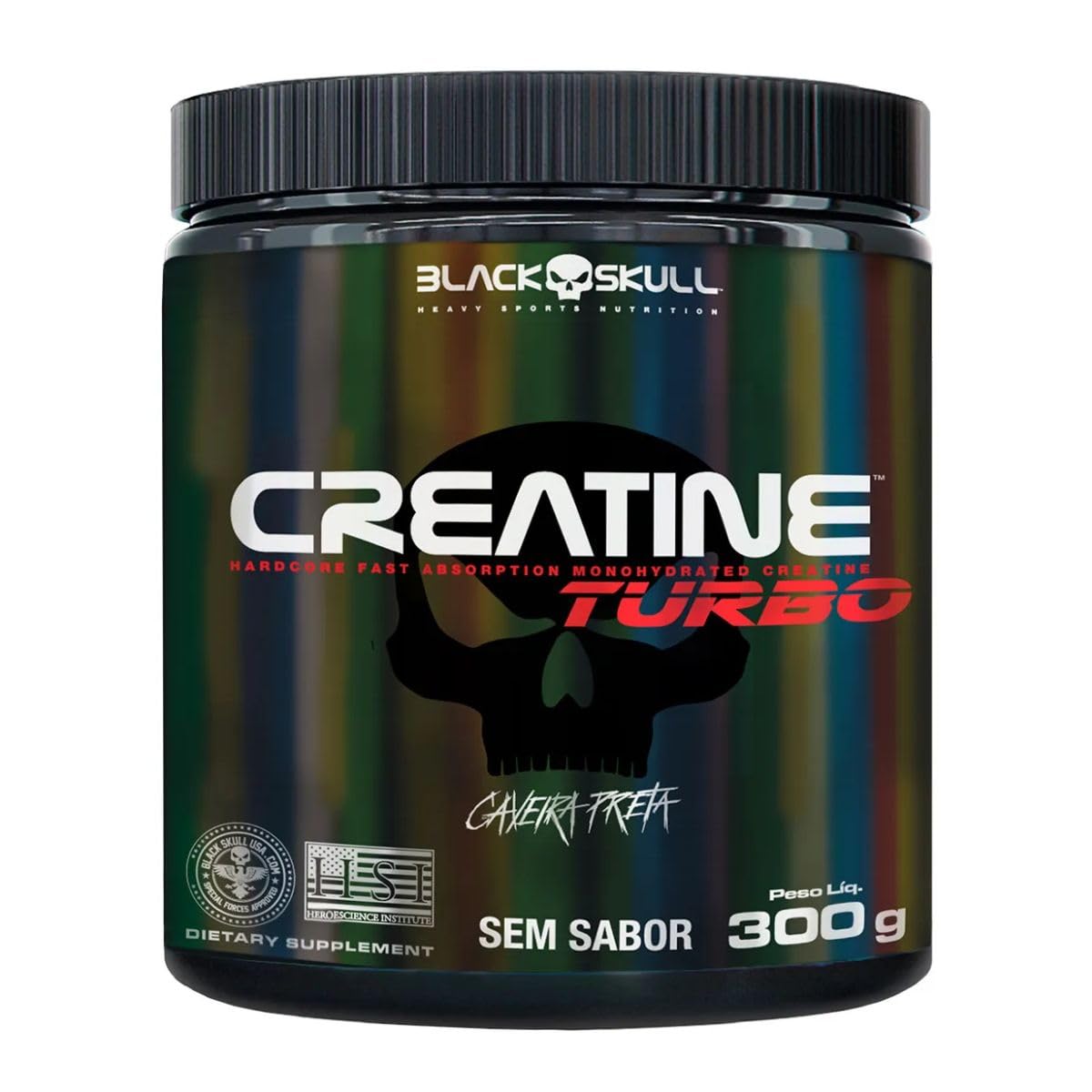 Creatine Turbo sem sabor Pote 300g Black Skull