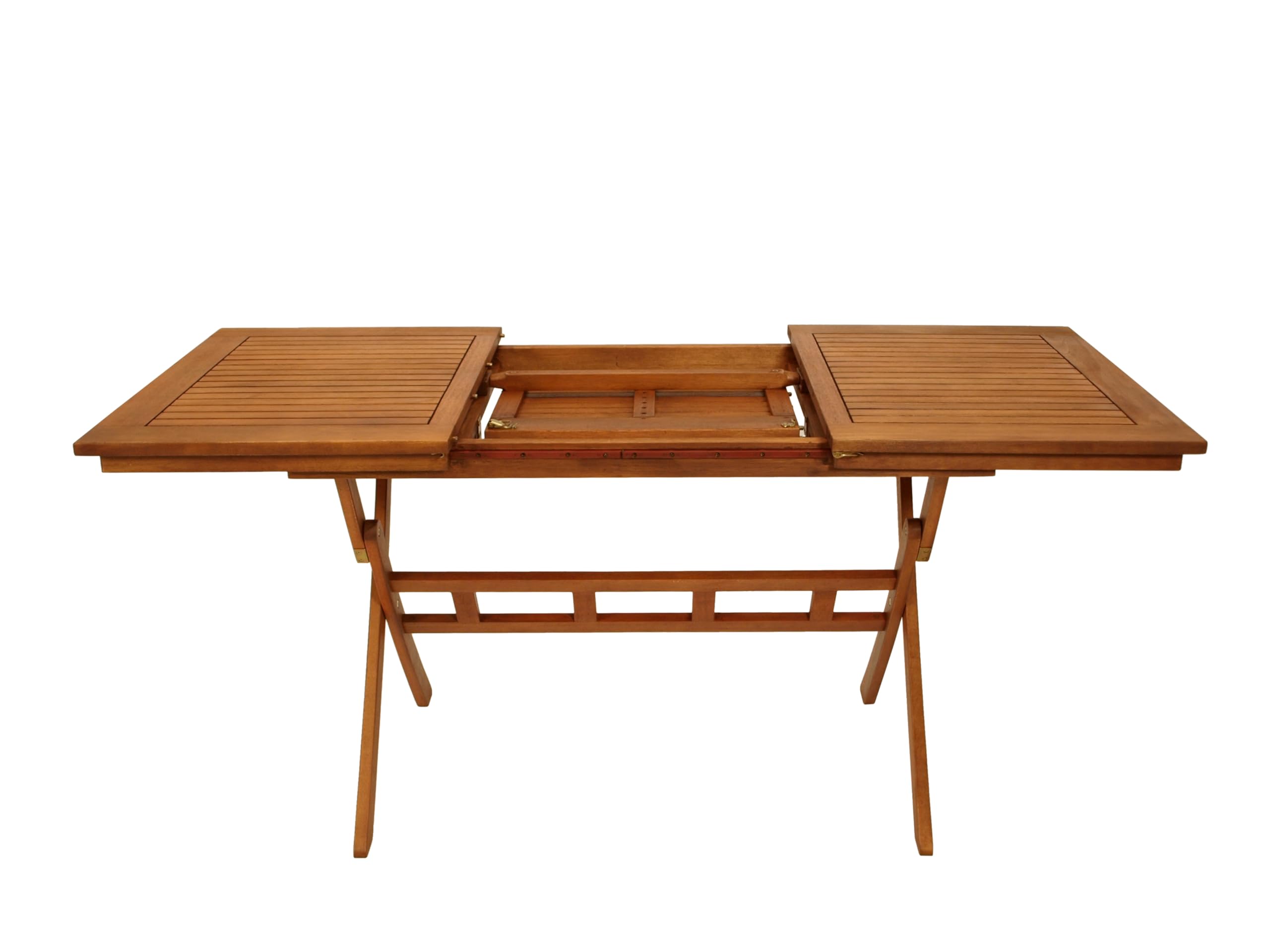 DEGAMO Ausziehtisch Klapptisch LAGO 110/160x75cm, klappbar und ausziehbar, Eukalyptus Holz geölt, Outdoor